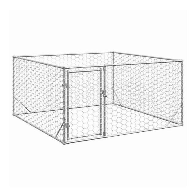 vidaXL 屋外用犬小屋 ドア付き 2x2x1m 亜鉛メッキ鋼 動物&amp;ペット用品 ペット用品 犬用品 ドッグハウス(代引不可)【送料無料】