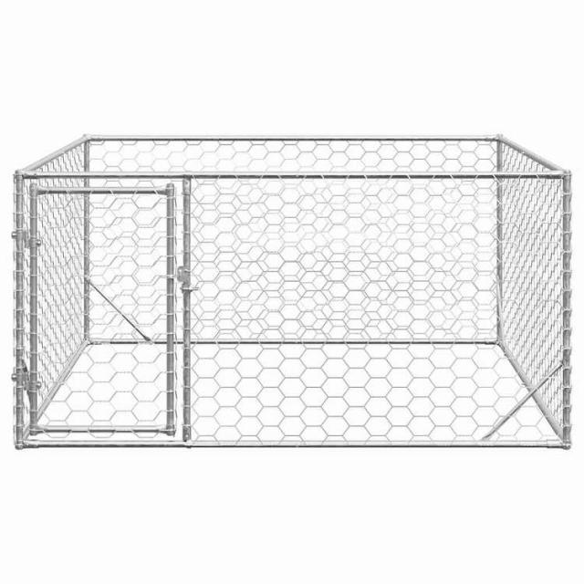 vidaXL 屋外用犬小屋 ドア付き 2x2x1m 亜鉛メッキ鋼 動物&amp;ペット用品 ペット用品 犬用品 ドッグハウス(代引不可)【送料無料】_2