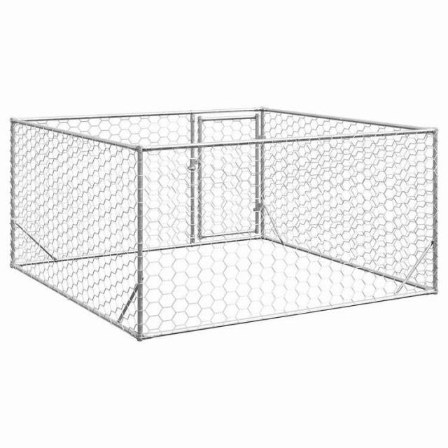 vidaXL 屋外用犬小屋 ドア付き 2x2x1m 亜鉛メッキ鋼 動物&amp;ペット用品 ペット用品 犬用品 ドッグハウス(代引不可)【送料無料】_4