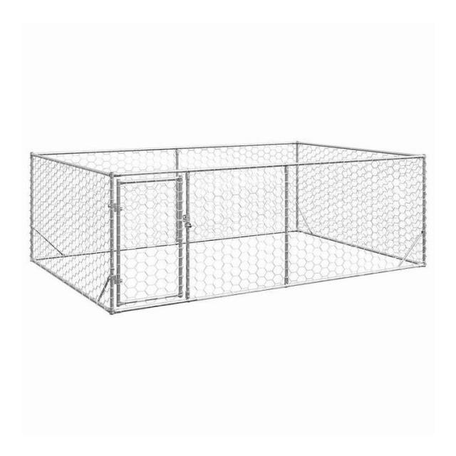vidaXL 屋外用犬小屋 ドア付き 3x2x1m 亜鉛メッキ鋼 動物&amp;ペット用品 ペット用品 犬用品 ドッグハウス(代引不可)【送料無料】