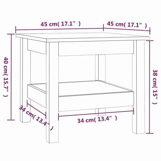 vidaXL コーヒーテーブル ホワイト 45x45x40 cm 無垢材 パイン材 家具 テーブル アクセントテーブル コーヒーテーブル(代引不可)【送料無料】_6
