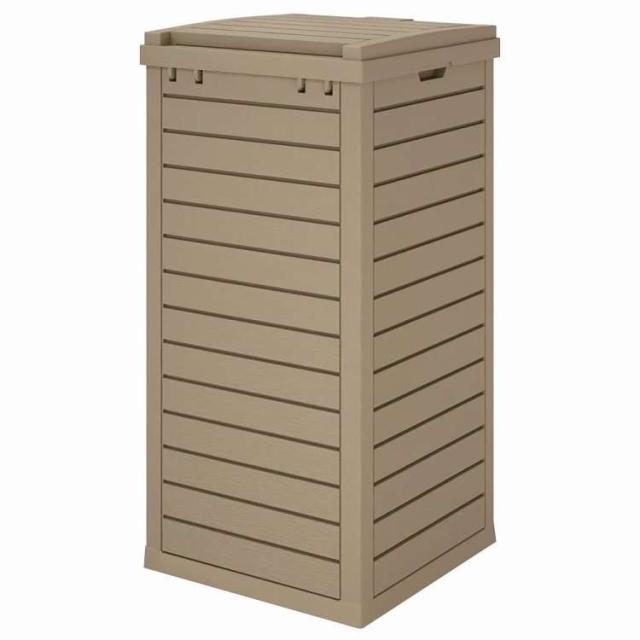 vidaXL 屋外用ゴミ箱 ライトブラウン 41x41x86 cm ポリプロピレン ホーム&amp;ガーデン 家事用品 ごみ入れ ごみ箱(代引不可)【送料無料】_6