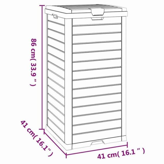 vidaXL 屋外用ゴミ箱 ライトブラウン 41x41x86 cm ポリプロピレン ホーム&amp;ガーデン 家事用品 ごみ入れ ごみ箱(代引不可)【送料無料】_9
