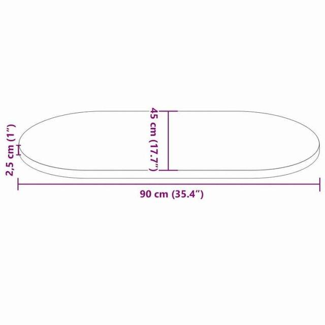 vidaXL テーブルトップ 90x45x2.5 cm 無垢材 パイン材 オーバル 家具 テーブル用品 テーブルトップ(代引不可)【送料無料】_7