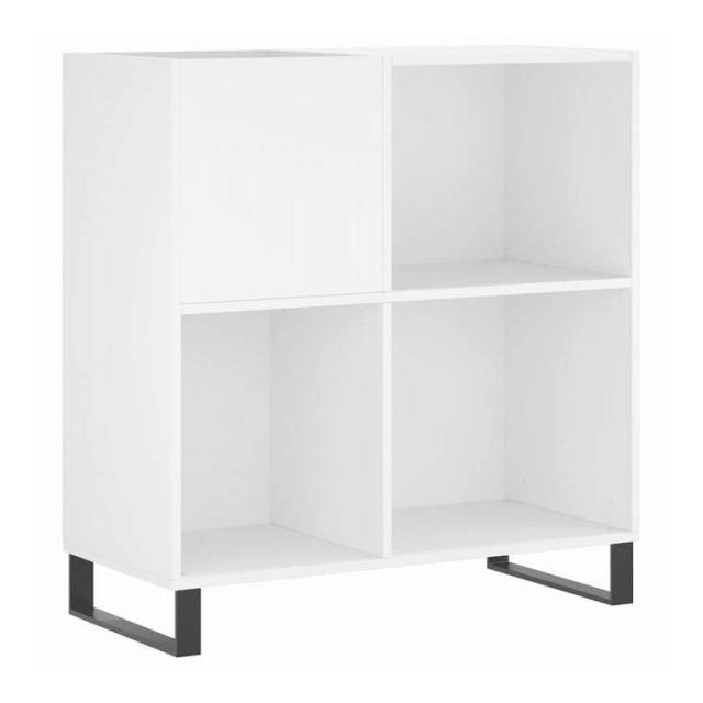vidaXL レコードキャビネット ホワイト 84.5x38x89 cm エンジニアードウッド 家具 キャビネット&amp;収納 メディア収納・ラック(代引不可)【送料無料】