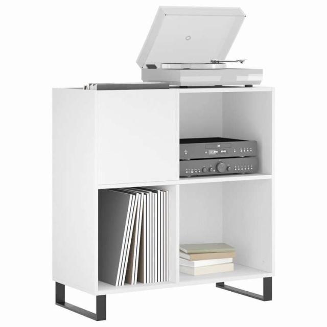 vidaXL レコードキャビネット ホワイト 84.5x38x89 cm エンジニアードウッド 家具 キャビネット&amp;収納 メディア収納・ラック(代引不可)【送料無料】_2