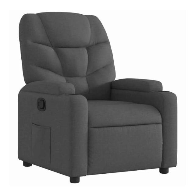 vidaXL リクライニングチェア ダークグレーファブリック 家具 チェア