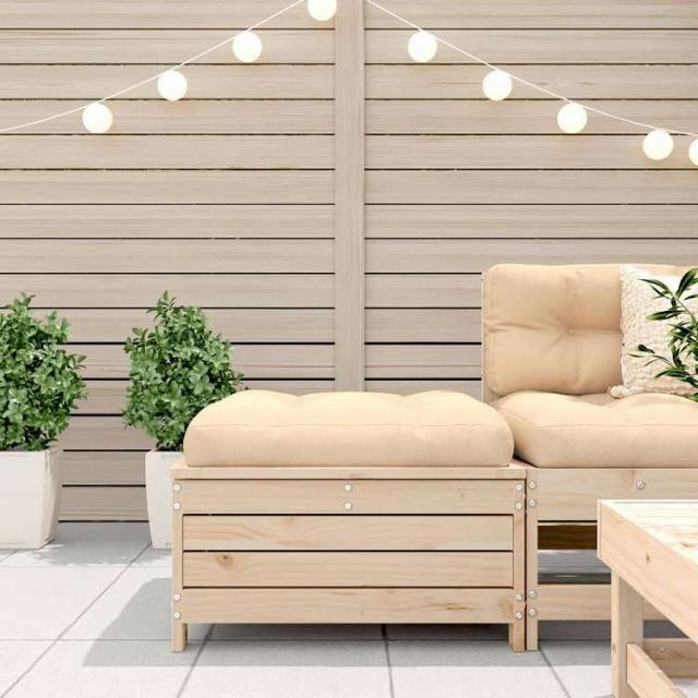 vidaXL ガーデンフットスツール 62x63.5x32 cm 無垢材 パイン材 家具 アウトドア家具 屋外椅子 屋外用組み合わせソファセット(代引不可)【送料無料】_2