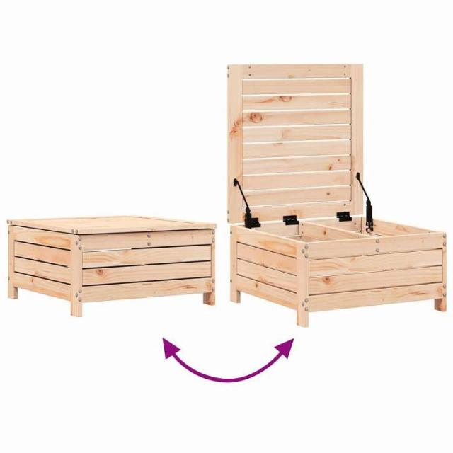 vidaXL ガーデンフットスツール 62x63.5x32 cm 無垢材 パイン材 家具 アウトドア家具 屋外椅子 屋外用組み合わせソファセット(代引不可)【送料無料】_6