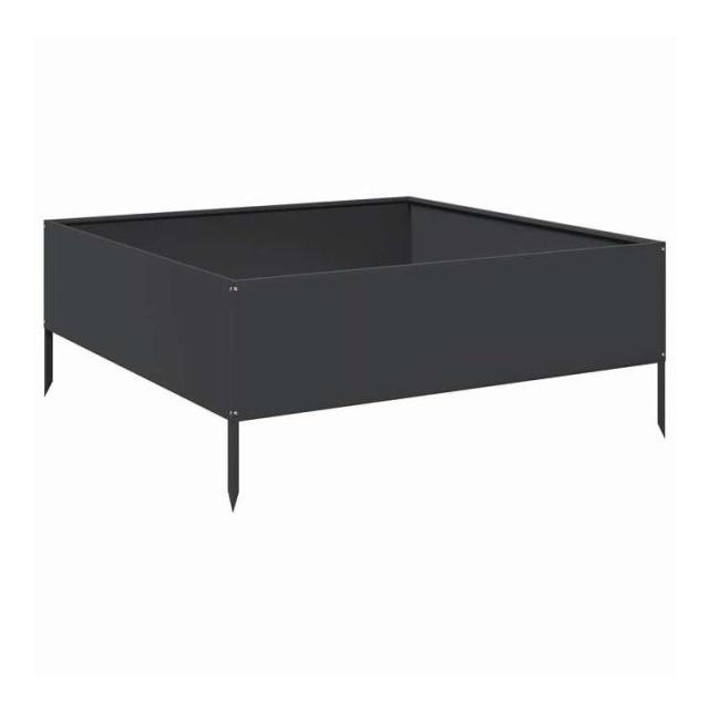 vidaXL ガーデンレイズドベッド ブラック 100x100x25 cm スチール ホーム&ガーデン 芝&ガーデン ガーデニング 鉢植え・プランター(代引不可)【送料無料】 6,605円