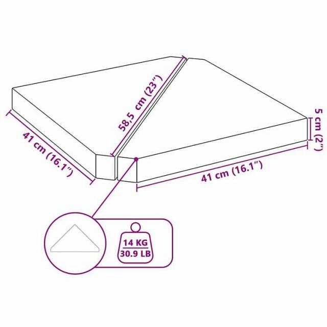 vidaXL アンブレラウェイトプレート 2個入り口・入口 グレーグラナイト ３角形 14kg 介護ホーム&amp;園庭 芝&amp;園庭 アウトドアリビング アウトドアアンブレラ&amp;日がさ付属品 露天用コウモリ傘突っ支い棒(代引不可)【貨物輸送無料】