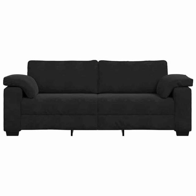 vidaXL 3人掛けソファ ブラック 220x77x82 cm ベルベット 家具 ソファ