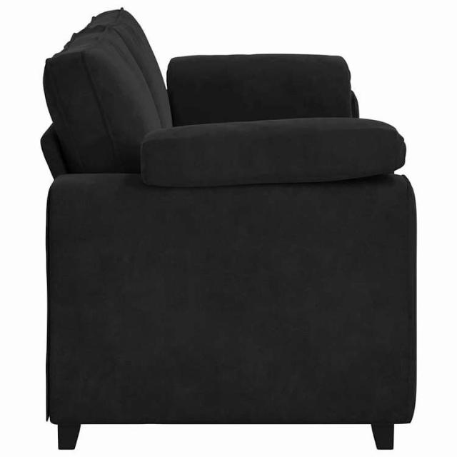 vidaXL 3人掛けソファ ブラック 220x77x82 cm ベルベット 家具 ソファ(代引不可)【送料無料】_4
