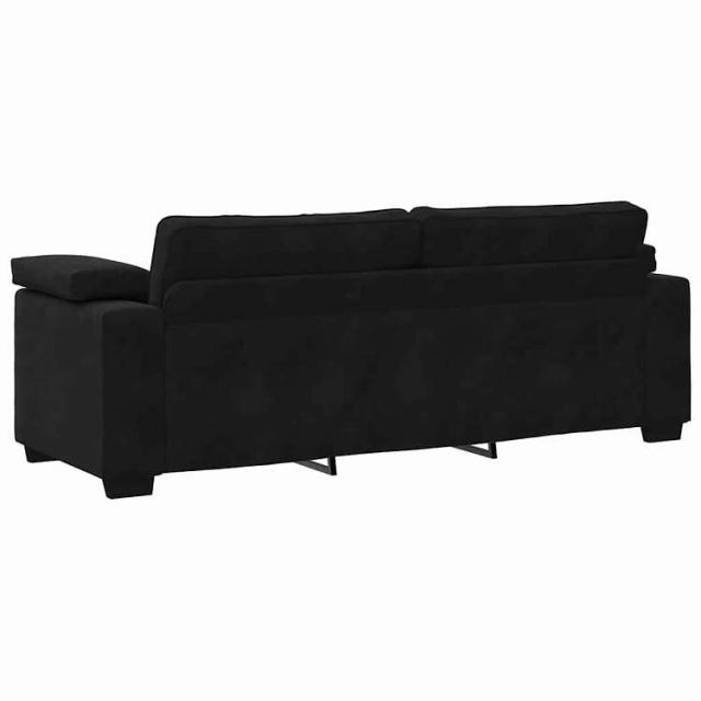 vidaXL 3人掛けソファ ブラック 220x77x82 cm ベルベット 家具 ソファ(代引不可)【送料無料】_5