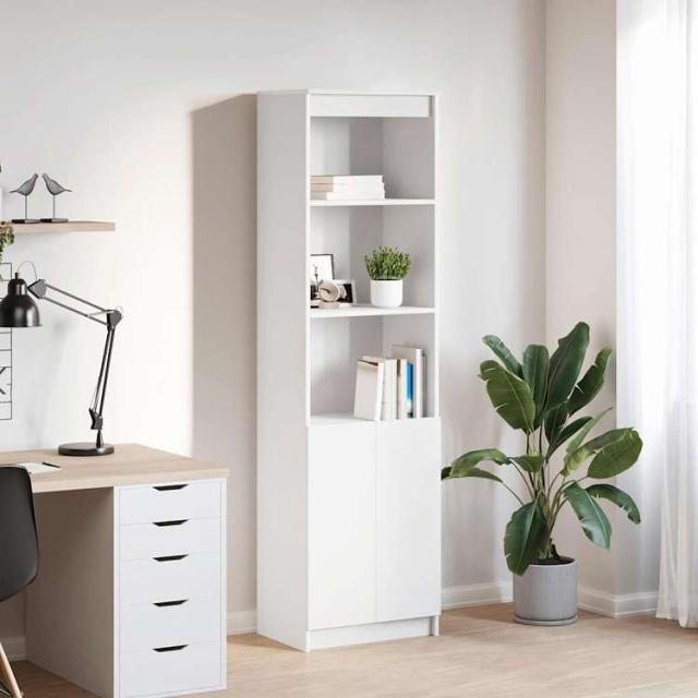 vidaXL ハイボード ホワイト 50x35x180 cm エンジニアードウッド 家具 キャビネット&amp;収納 サイドボード(代引不可)【送料無料】_1