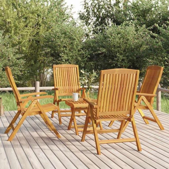 vidaXL ガーデンラウンジ5点セット チーク無垢材家具 アウトドア家具 屋外家具セット(代引不可)【送料無料】