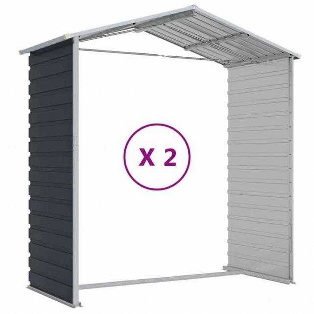 vidaXL 庭用物置 アントラシート 191x215x198 cm 亜鉛メッキ鋼製ホーム&ガーデン 芝&ガーデン アウトドアリビング アウトドアストラクチャー 日除け・ガレージ・カーポート(代引不可)【送料無料_8