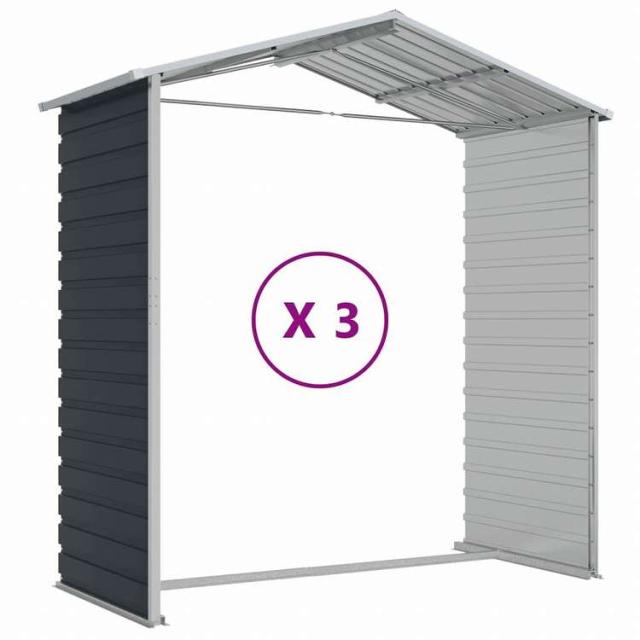 vidaXL 庭用物置 アントラシート 191x300x198 cm 亜鉛メッキ鋼製ホーム&amp;ガーデン 芝&amp;ガーデン アウトドアリビング アウトドアストラクチャー 日除け・ガレージ・カーポート(代引不可)【送料無料_8