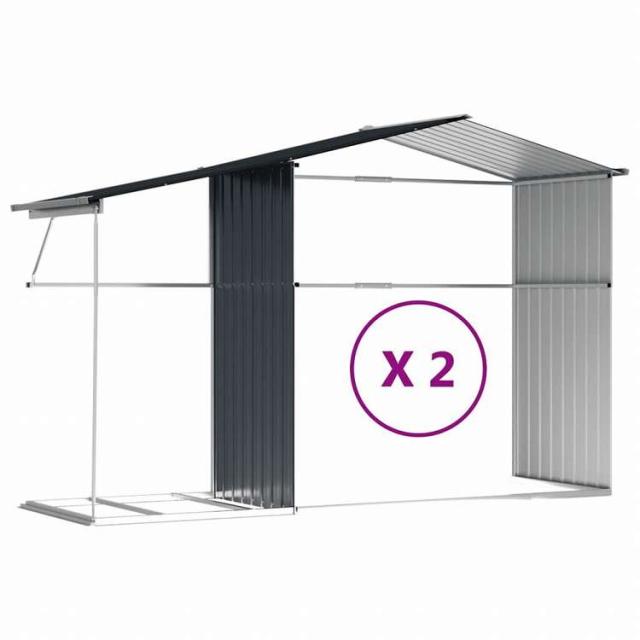 vidaXL 庭用納屋 277x279x179cm 亜鉛メッキ鋼製 アントラシートホーム&ガーデン 芝&ガーデン アウトドアリビング アウトドアストラクチャー 日除け・ガレージ・カーポート(代引不可)【送料無料】_8