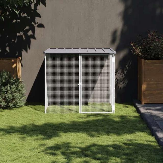 vidaXL 大屋根付き添い人意気地無し臥せ篭 ともし火薄墨色 103x98x90 糎 ジンクメッキ鋼毛の荒物&愛玩動物装具 愛玩動物装具 小毛の荒物装具 小毛の荒物 繁殖・臥せ篭(代引不可)【貨物輸送無料】