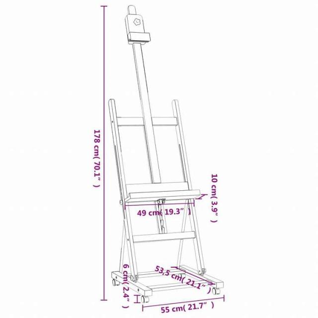 vidaXL イーゼルスタンド 55x53.5x178cm ブナ無垢材オフィス用品 プレゼンテーション イーゼル(代引不可)【送料無料】_7