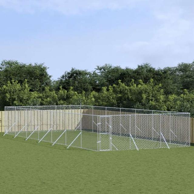 vidaXL 屋外用犬小屋 シルバー 6x14x2m 亜鉛メッキ鋼製動物&ペット用品 ペット用品 犬用品 犬小屋・ドッグラン(代引不可)【送料無料】 57,082円