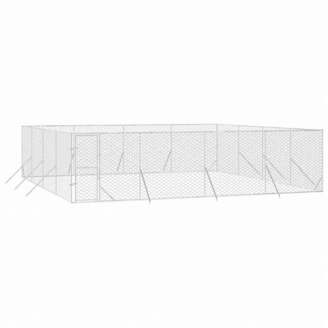 vidaXL 屋外用犬小屋 シルバー 8x8x2m 亜鉛メッキ鋼製動物&ペット用品 ペット用品 犬用品 犬小屋・ドッグラン(代引不可)【送料無料】_2