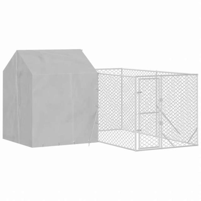 vidaXL 屋外犬小屋 屋根付き シルバー 4x4x2.5 m 亜鉛メッキ鋼製Animals & Pet Supplies ペット用品 犬用品 犬小屋・ドッグラン(代引不可)【送料無料】_2