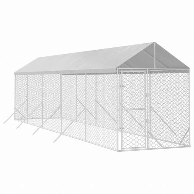 vidaXL 屋外犬小屋 屋根付き シルバー 2x10x2.5 m 亜鉛メッキ鋼製Animals & Pet Supplies ペット用品 犬用品 犬小屋・ドッグラン(代引不可)【送料無料】_2
