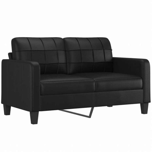 vidaXL ソファ2点セット クッション付 ブラック 合成皮革張り家具 ソファ(代引不可)【送料無料】_3