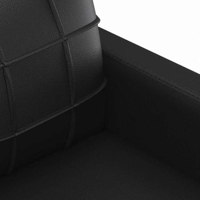 vidaXL ソファ2点セット クッション付 ブラック 合成皮革張り家具 ソファ(代引不可)【送料無料】_4