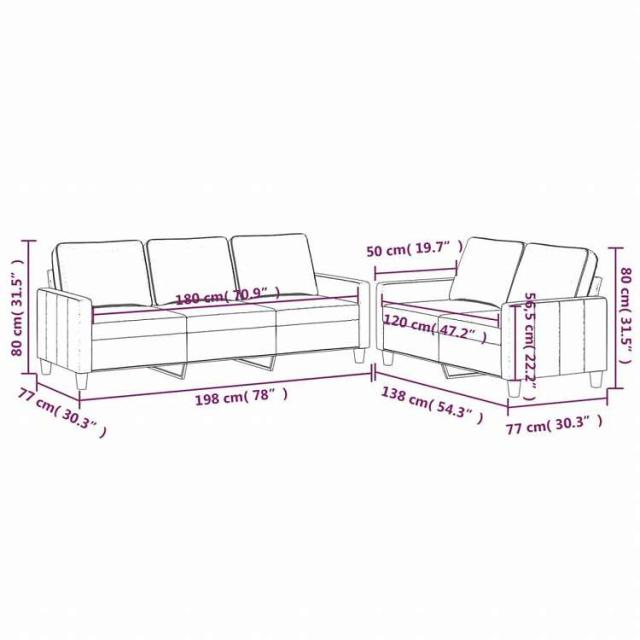 vidaXL ソファ2点セット クッション付 ライトグレー ベルベット家具 ソファ(代引不可)【送料無料】_6