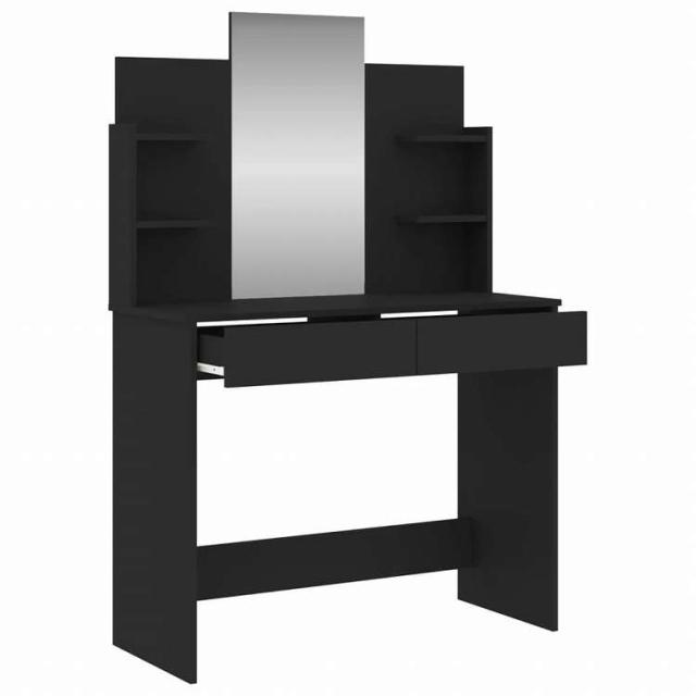 vidaXL ドレッシングテーブル ミラー付き ブラック 96x39x142cm家具 キャビネット&収納 洗面・化粧台ユニット 寝室用化粧用テーブル(代引不可)【送料無料】_4