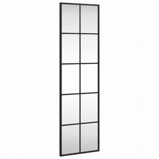 vidaXL ウォールミラー ブラック 30x100 cm 長方形 鉄製ホーム&ガーデン デコレーション 鏡(代引不可)【送料無料】