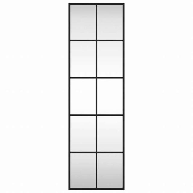 vidaXL ウォールミラー ブラック 30x100 cm 長方形 鉄製ホーム&ガーデン デコレーション 鏡(代引不可)【送料無料】