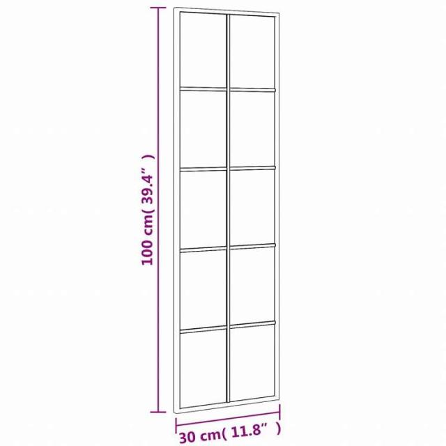 vidaXL ウォールミラー ブラック 30x100 cm 長方形 鉄製ホーム&ガーデン デコレーション 鏡(代引不可)【送料無料】