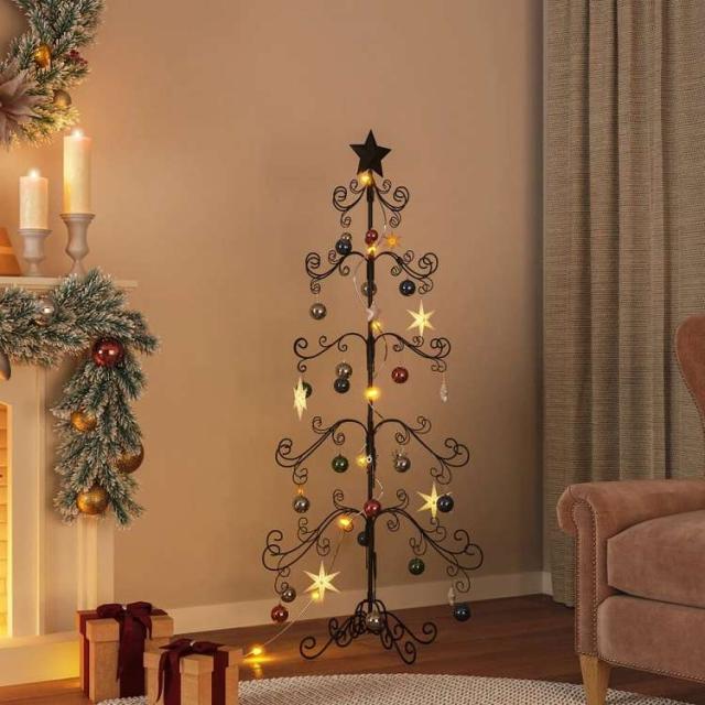 vidaXL 金属製クリスマスツリー デコレーション用 ブラック 150cmホーム&ガーデン デコレーション シーズン&ホリデーデコレーション クリスマスツリー(代引不可)【送料無料】