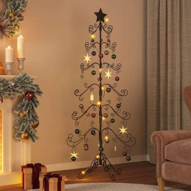 vidaXL 金属製クリスマスツリー デコレーション用 ブラック 180cmホーム&ガーデン デコレーション シーズン&ホリデーデコレーション クリスマスツリー(代引不可)【送料無料】