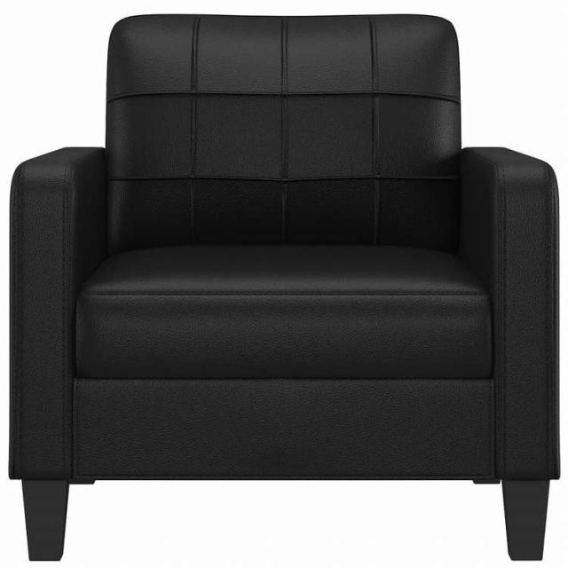 vidaXL 2人掛けソファ ブラック 140cm 合成皮革製家具 ソファ(代引不可)【送料無料】