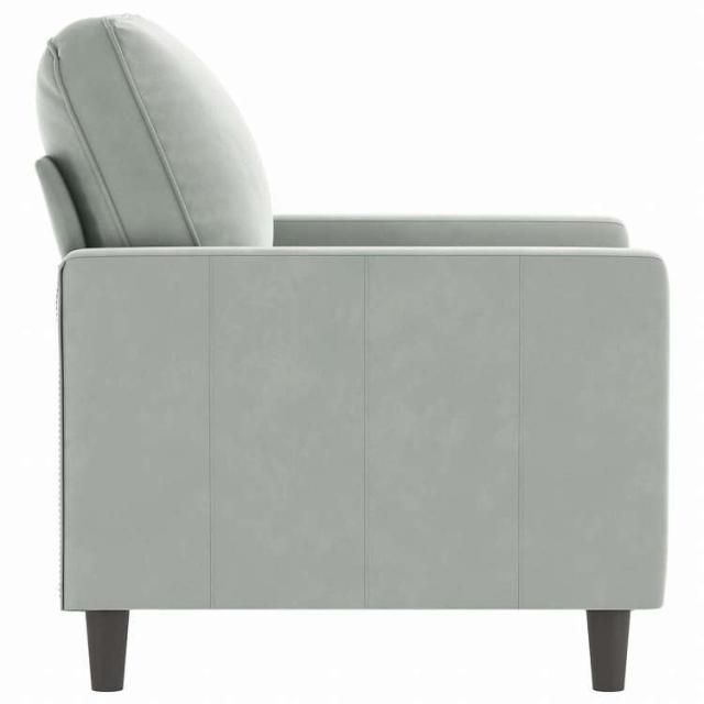 vidaXL ソファチェア ライトグレー 60cm ベルベット張り家具 ソファ(代引不可)【送料無料】