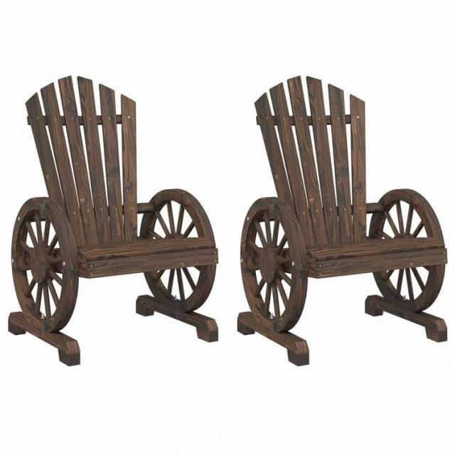 vidaXL ガーデンアディロンダックチェア 2点セット モミ無垢材家具 アウトドア家具 屋外椅子 屋外用組み合わせソファセット(代引不可)【送料無料】_2