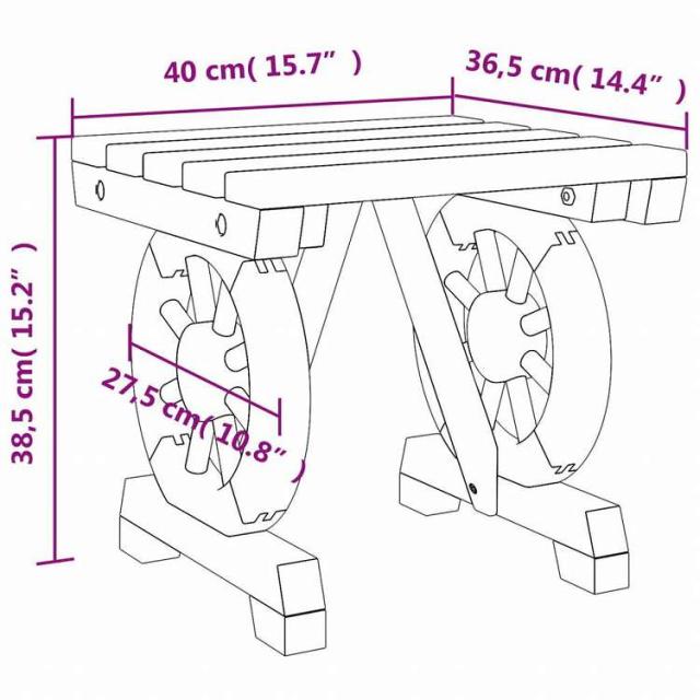 vidaXL ガーデンフットスツール 40x36.5x38.5 糎 樅純乎たる材調度品 アウトドア調度品 露天居敷き アウトドアベンチチェア(代引不可)【貨物輸送無料】