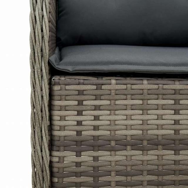 vidaXL ガーデンチェア クッション付き 2点 グレー ポリラタン家具 アウトドア家具 屋外椅子 アウトドアベンチチェア(代引不可)【送料無料】_7