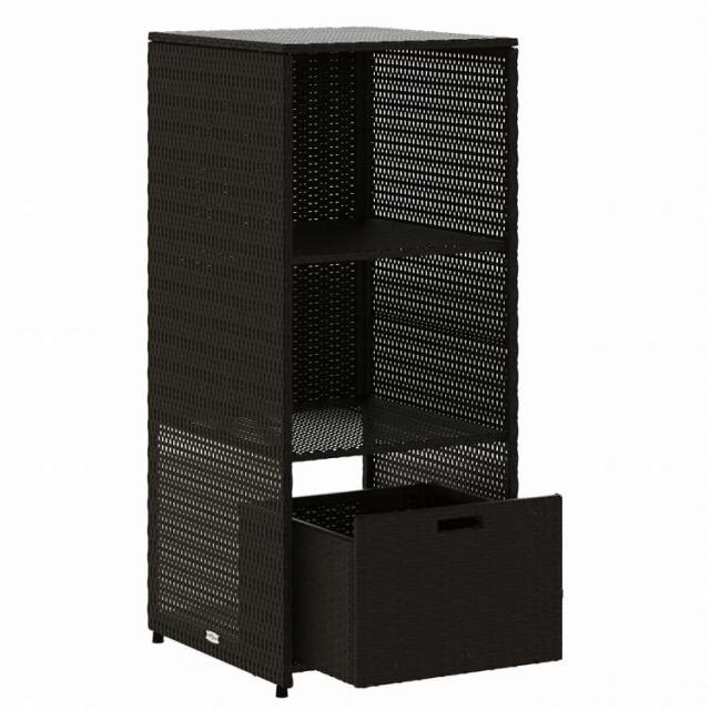 vidaXL ガーデン収納キャビネット 50x55x115 cm ポリラタン製 ブラック家具 アウトドア家具 屋外収納ボックス(代引不可)【送料無料】_5