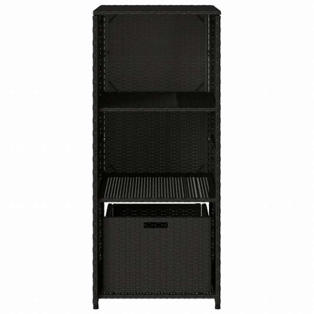 vidaXL ガーデン収納キャビネット 50x55x115 cm ポリラタン製 ブラック家具 アウトドア家具 屋外収納ボックス(代引不可)【送料無料】_6
