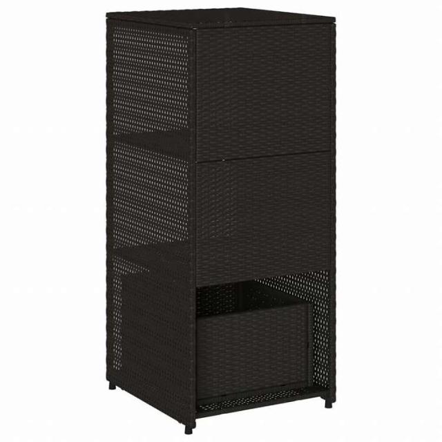 vidaXL ガーデン収納キャビネット 50x55x115 cm ポリラタン製 ブラック家具 アウトドア家具 屋外収納ボックス(代引不可)【送料無料】_8