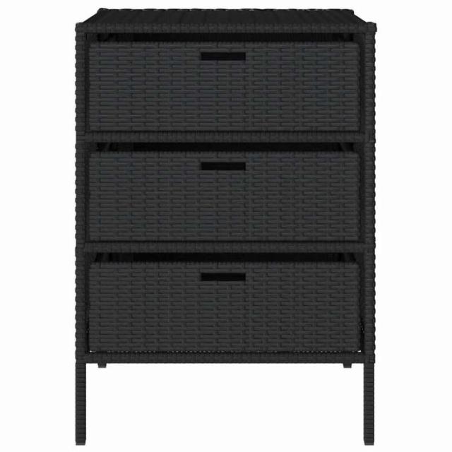 vidaXL ガーデン収納キャビネット 55x59x80 cm ポリラタン製 ブラック家具 アウトドア家具 屋外収納ボックス(代引不可)【送料無料】_6