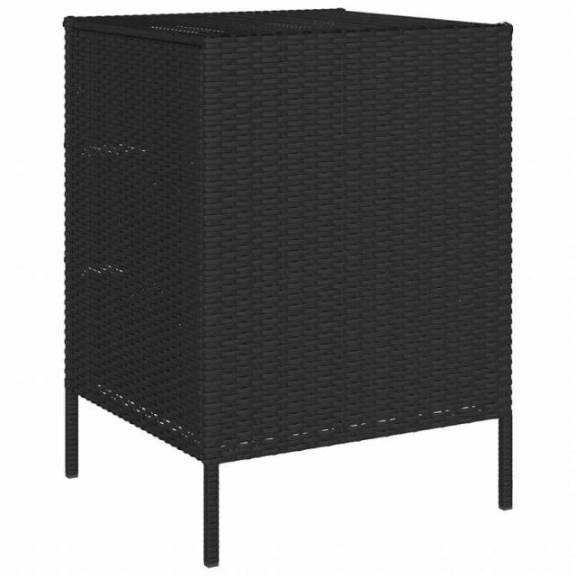vidaXL ガーデン収納キャビネット 55x59x80 cm ポリラタン製 ブラック家具 アウトドア家具 屋外収納ボックス(代引不可)【送料無料】_8