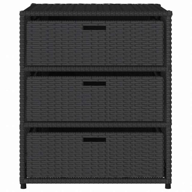 vidaXL ガーデン収納キャビネット 55x59x69 cm ポリラタン製 ブラック家具 アウトドア家具 屋外収納ボックス(代引不可)【送料無料】_6