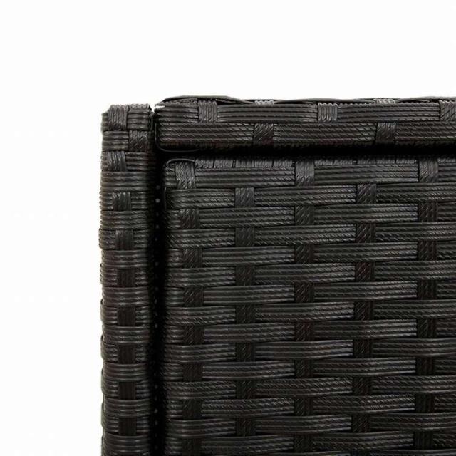vidaXL ガーデン収納キャビネット 55x55x111 cm ポリラタン製 ブラック家具 アウトドア家具 屋外収納ボックス(代引不可)【送料無料】_10